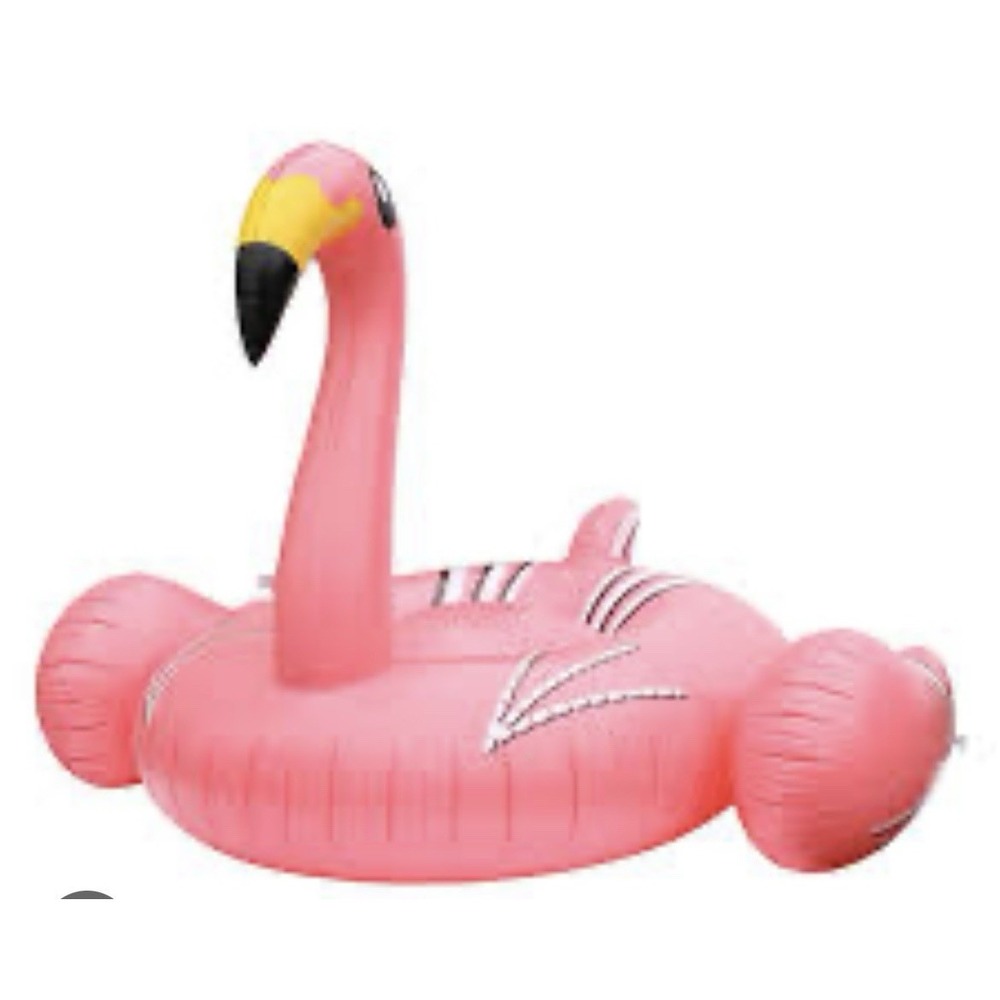 Kurala Lg Pink Flamingo Inflatable Ride-On 49x46x32 Swimming Lounger Float